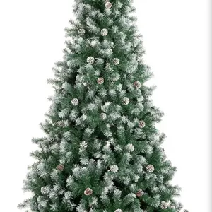 7.5ft Pre-Decorated Holiday Christmas Tree for Home, Office, Party Decoration w/ 1,346 PVC Branch Ti