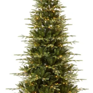 7.5ft Pre-Lit Artificial Slim Aspen Noble Fir Christmas Tree w/ 2,136 Branch Tips, 400 LED Lights