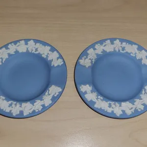 Pair Wedgwood Blue Jasperware Small Astray Dishes England