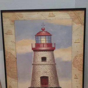 U. Wiens Framed Lighthouse Print Nautical Wall Art Canada