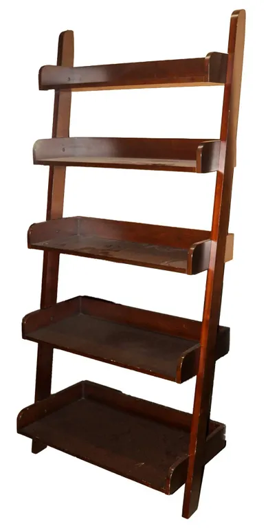 POTTERY BARN BOOKSHELF LADDER ESPRESSO FINISH.