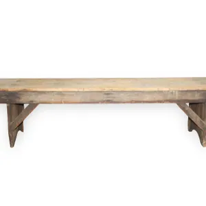 ANTIQUE PRIMITIVE BENCH 17" H., 67" W., 16" L.