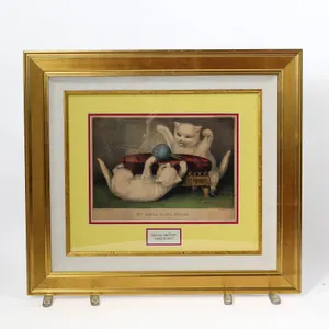 FRAMED HAND-COLORED LITHOGRAPH BY CURRIER AND IVES.