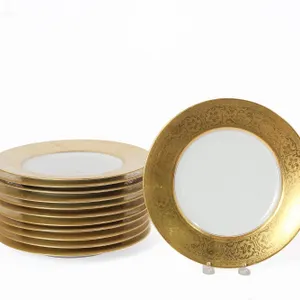 ROYAL BAVARIAN HUTSCHENREUTHER GOLD PLATES 11" W.