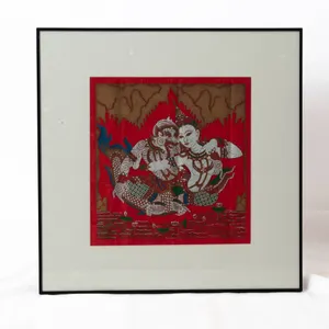 SCREEN PRINT DEPICTING SCENE FROM RAMAYANA WITH SITA CHARACTERS.