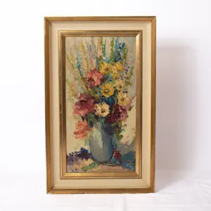FLOWER OIL PAINTING SIGNED WITH FRAME.