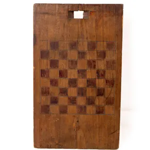 HANDMADE WOODEN CHECKERBOARD 20" H., 12" W.
