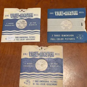 Lot of three 1950s view master.  The inauguration, Red riding Hood and the appearances of Jesus.