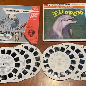 Lot of four complete sets of view master slides. Each with 21 pictures.