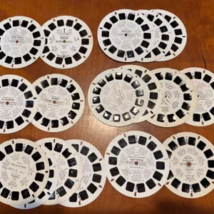 Large collection of vintage Disney View-Master reels.