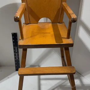Vintage 1950s 28” wooden doll high chair  from the Thayer Toys for Tots line