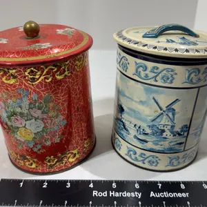 Pair of vintage West German storage canisters