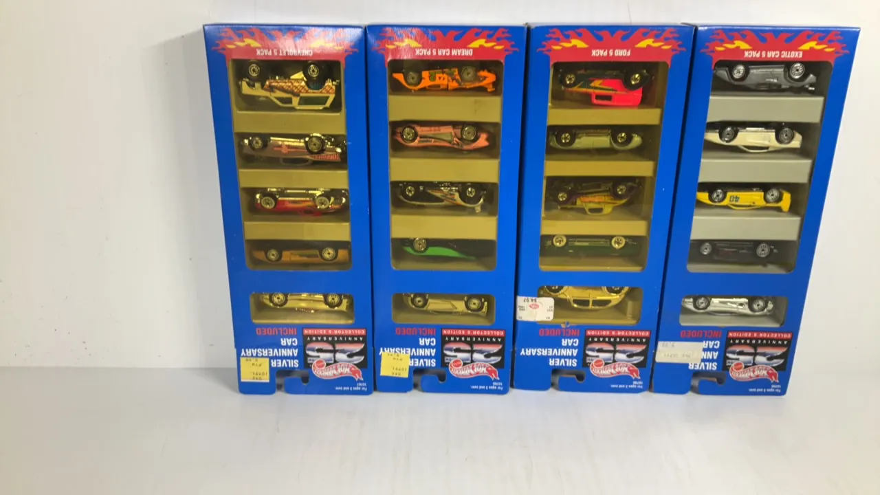 (4) Hot Wheels 5 Pack Silver Anniversary