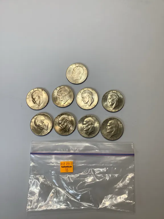 9 - 1776 - 1976 Bi-Centennial Eisenhower Silver Dollars