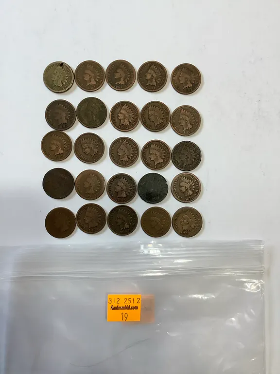 25 - 1863 - 1898 Indian Head Pennies