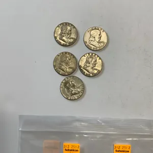 1 - 1961 Franklin Half Dollar, 1 - 1961 D Franklin Half Dollar, 1 - 1963 D Franklin Half Dollar, 1 - 1957 D Franklin Half Dollar, 1 - 1953 D Franklin 