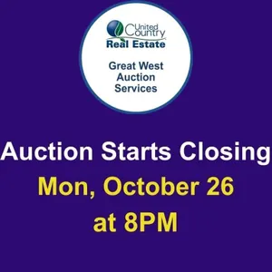 Auction begins to close Monday, Oct 26, 2026, at