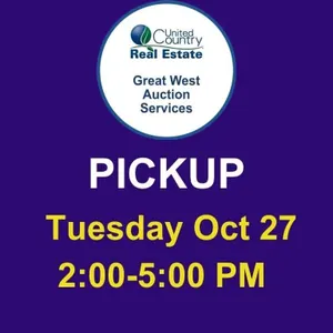 Auction Pickup: Tuesday Oct 27, 2026 2:00-5:00pm