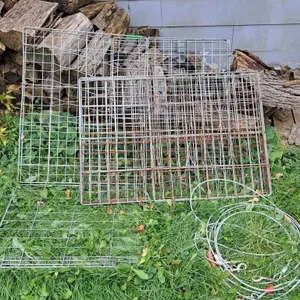 2 pet cages and dog leash cable