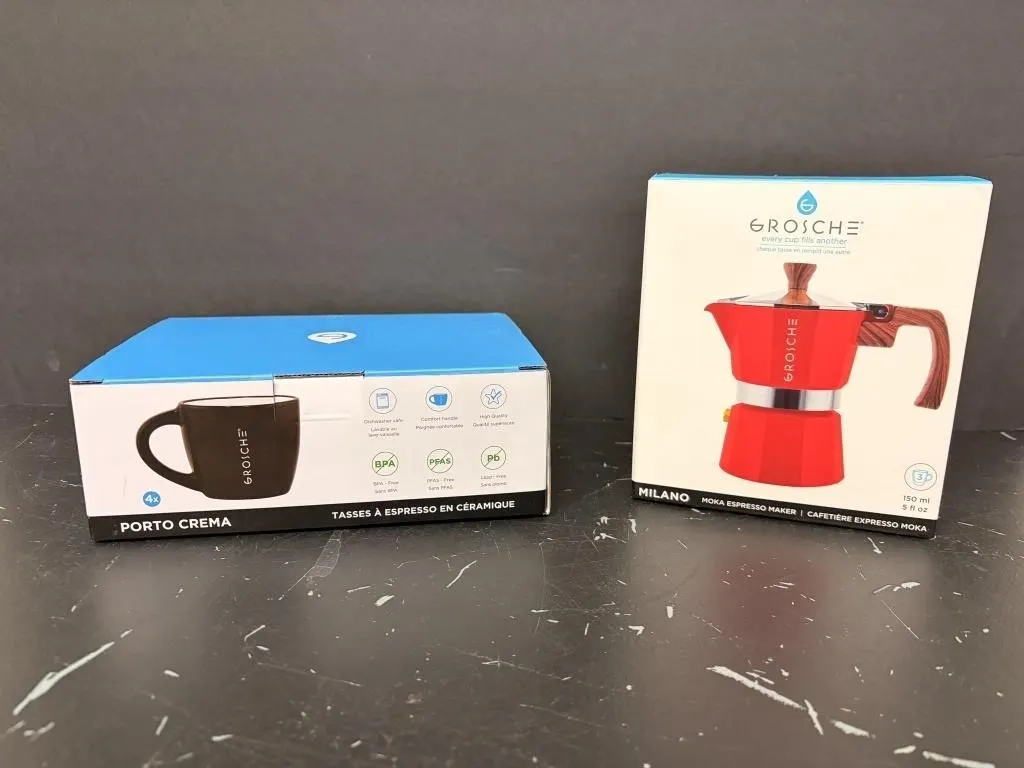 Coffee Mugs w/ Moka Espresso Maker
