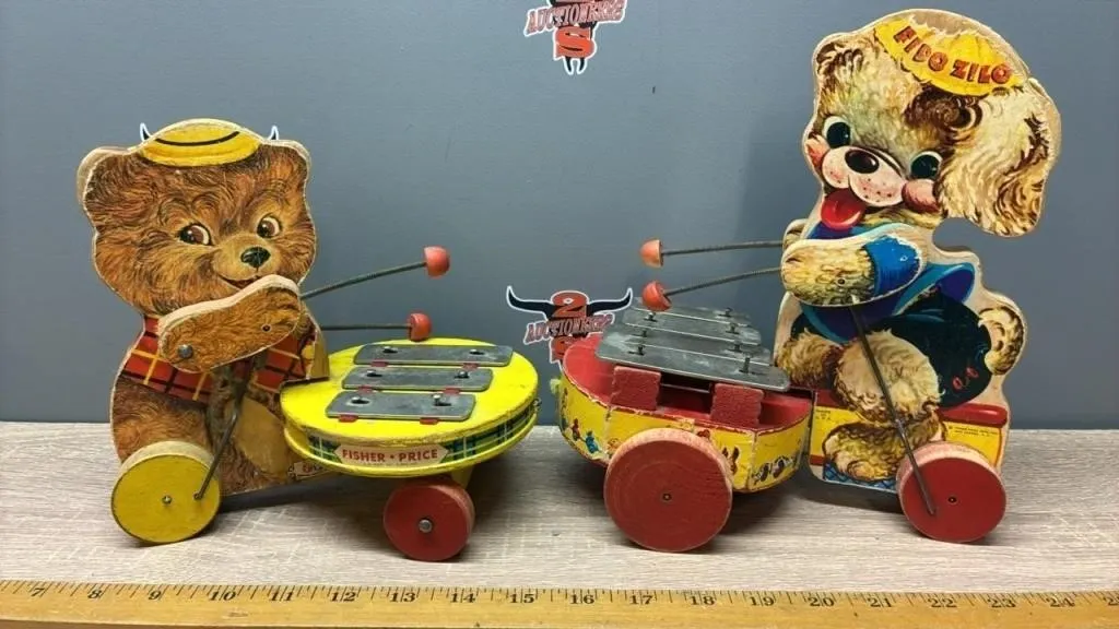 2 Vintage Fisher-Price Pull Along Xylophone