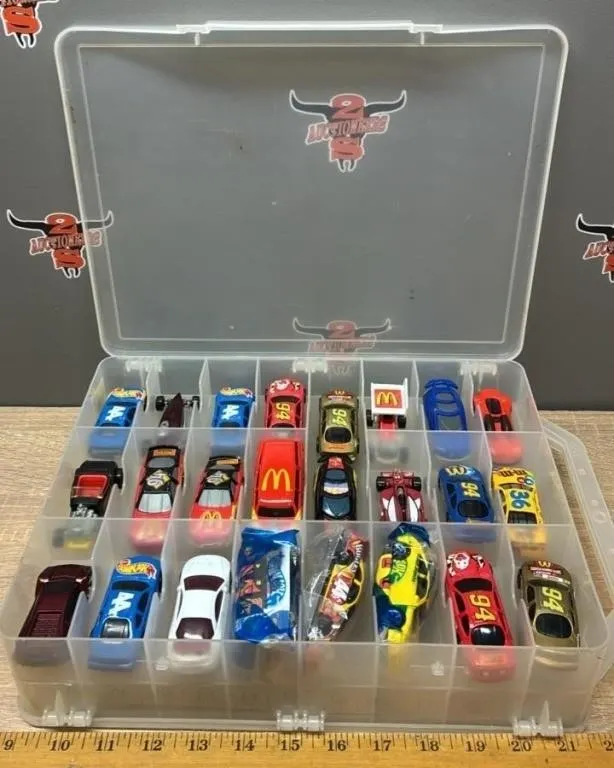 Plastic Case w/24 Toy Cars.