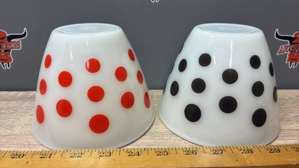 2 Fire King Polkadot Bowls.