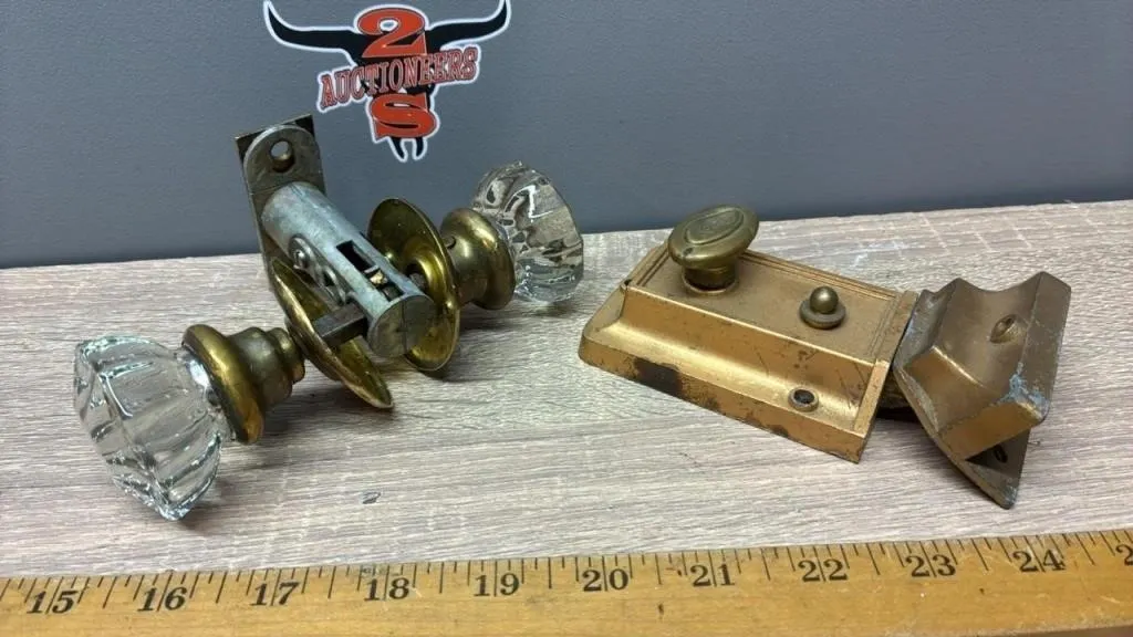 Antique Glass Knob Set & Deadbolt.
