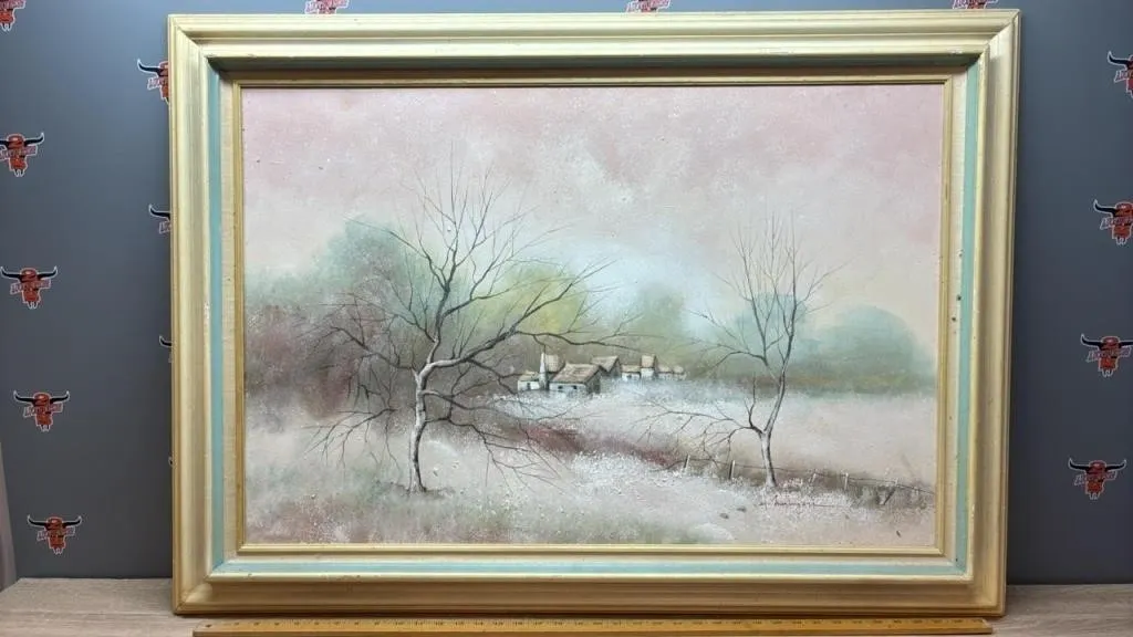 Framed Original Painting on Stretch Canvas.