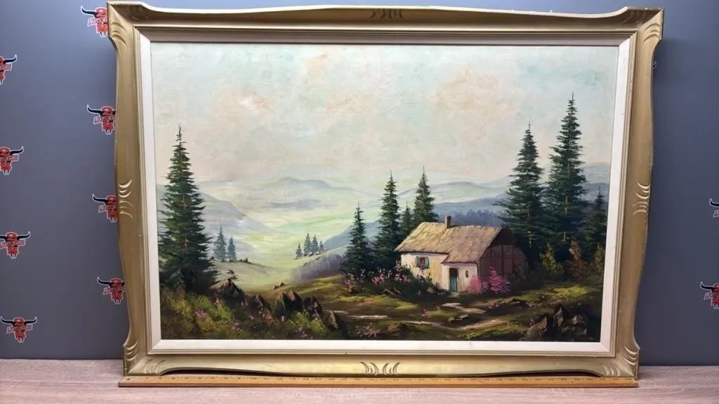 Framed Original Painting on Stretch Canvas.