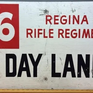 Regina Rifle Regiment Wooden Sign. 30”x18”