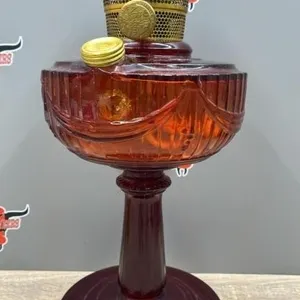 Damaged Aladdin Ruby Tall Lincoln Drape Kerosene