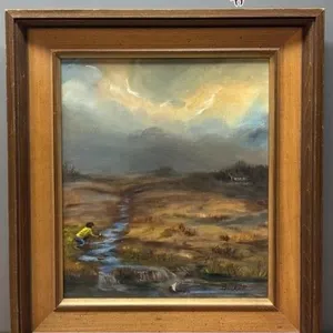 Framed Original Painting on Canvas Board by Verna