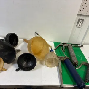 Funnels and grease guns.