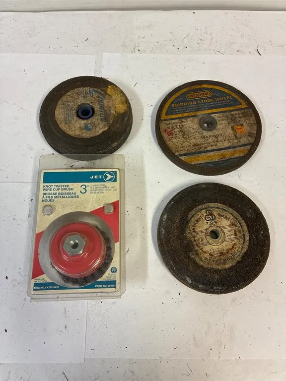 Grinding wheels. & a Jet wire cup brush.