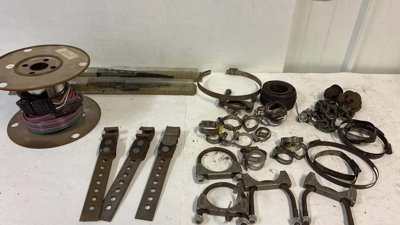 Clamps. Hangers. Tie wire.
