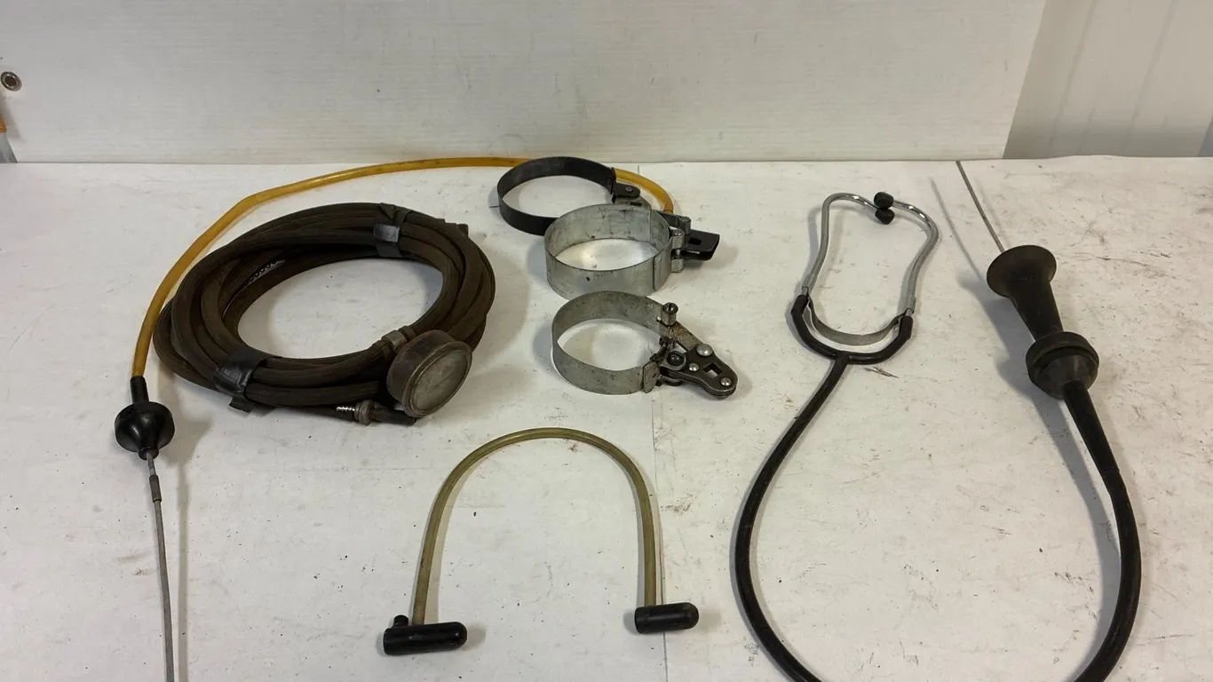 Compression tester. Filter wrenches, Stethoscope
