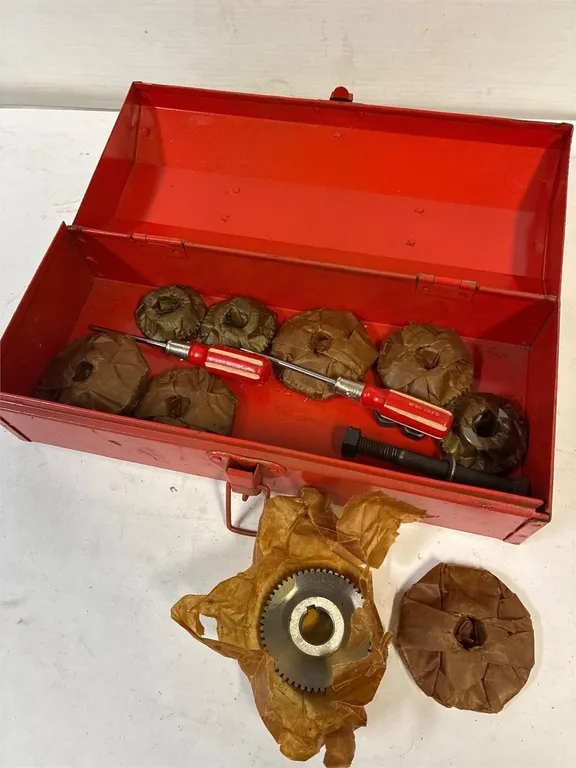 Tool box with precision spur gears.