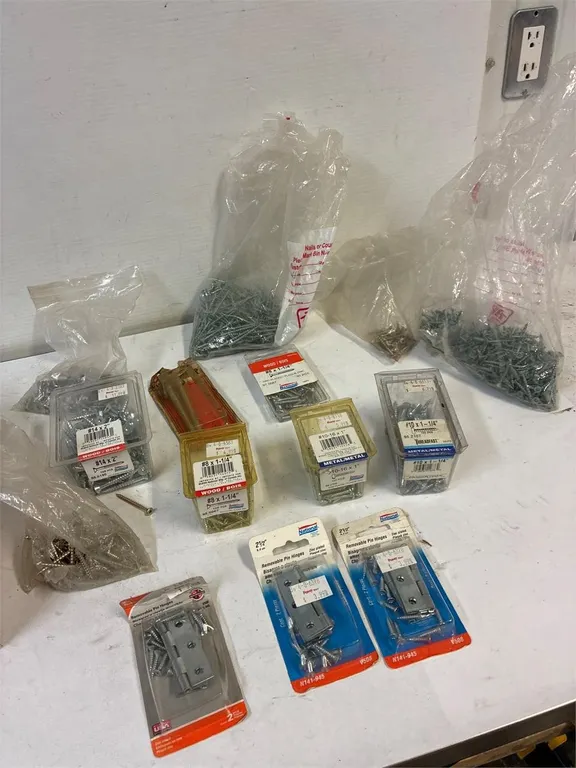Screws and hinges.