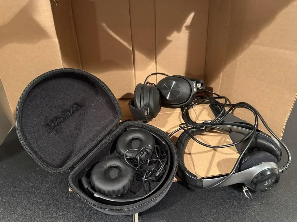 Sony, Logitech, MPOW headphones, 3 sets