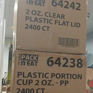 Box 2oz plastic Cups & Box of matching lids