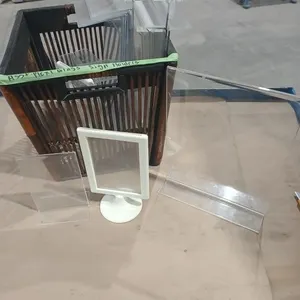 Basket assorted Plexi glass sign holders