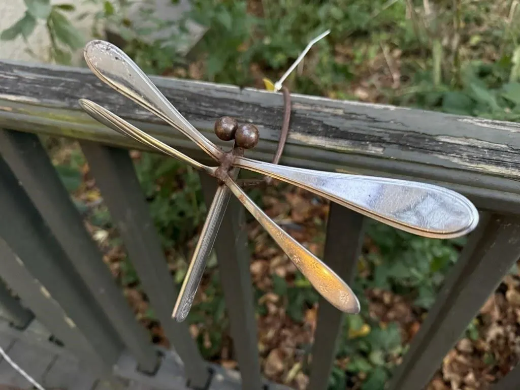 Dragonfly, butterfly garden art