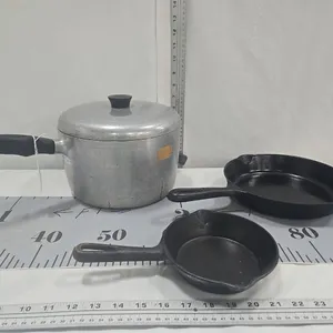 Wear Ever Pot & 2 Cast Iron Frying pans