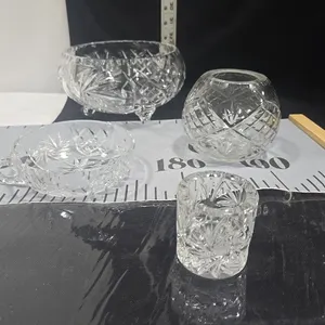 Pinwheel Footed Bowl , Finger Dish, Toothpick Holder & misc.