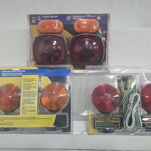 Power Fist 12 V Red/Amber Magnetic Tow Light Kits (2) &  Power Fist Trailer Light Kit