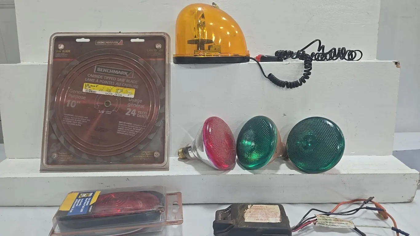 Benchmark Saw Blade, Emergency Light, Tail Light, Coloured Globe Lights