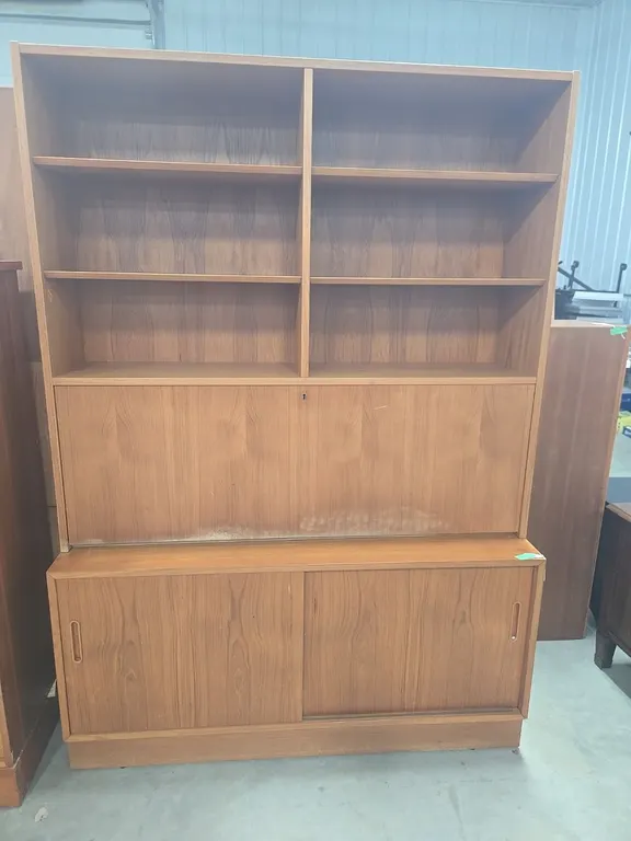 Stacking Book Shelf w/locking cupboard - 2 pc.
