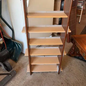 vintage multi-tier media storage rack