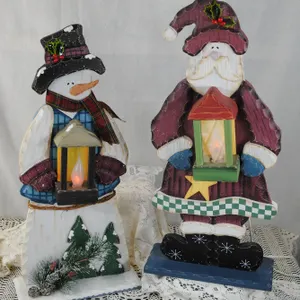 Lighted Snowman & Santa